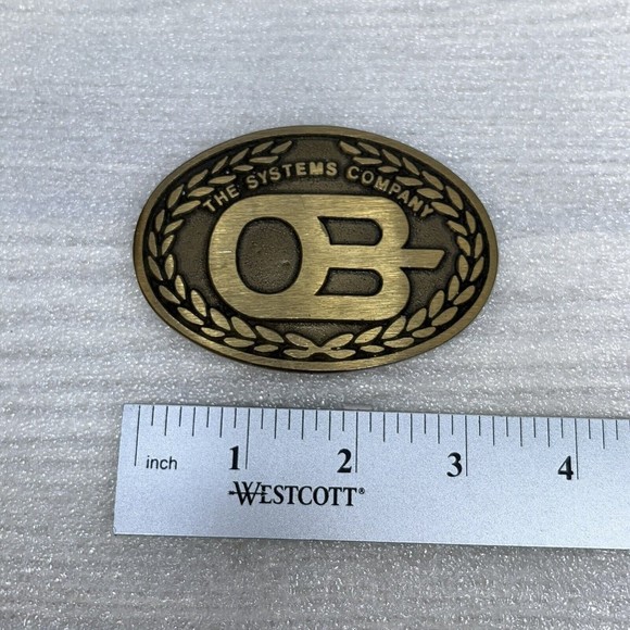 Vintage The Ohio Brass The Systems Company Belt Buckle, 3.5" DynaBuckle A - Picture 5 of 5